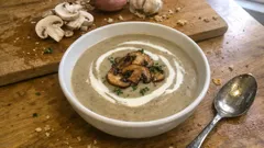 Silky Mushroom Velouté with Crème Fraîche – a cosy soup that’s easy to blend