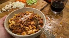 Slow-cooked Bolognese that turns silky at the end (it’s the milk)