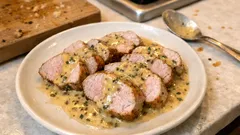 Juicy pork tenderloin with creamy Dijon pan sauce – simple steps for a special supper