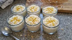 Creamy French riz au lait in verrines – a make-ahead vanilla rice pudding