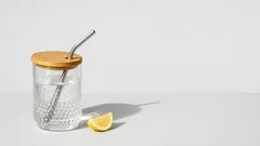 Anthropologie’s icon juice glass tumbler is back in stock and it’s the cutest way to drink more water