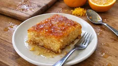 Portokalopita (Greek orange syrup cake) – scrunched filo for a light, soaking crumb