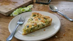 French Leek Tart with Crème Fraîche – crisp shortcrust, soft leeks and melted cheese