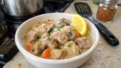 Classic Blanquette de Veau – gently poached veal in a silky lemon crème fraîche sauce