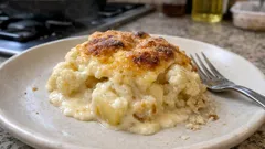 Creamy Cauliflower & Potato Gratin with a Proper Golden Cheese Crust