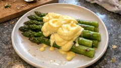 Sauce Mousseline for Asparagus – a lighter hollandaise finished with whipped cream