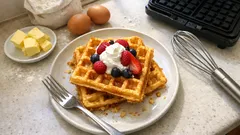 Crisp-on-the-outside waffles with orange blossom – a simple weekend treat